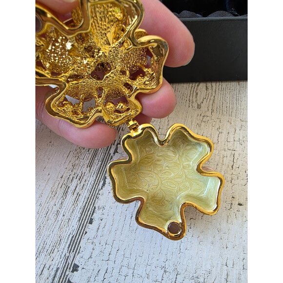 Kalifano flower‎ trinket box jewelry rhinestone glitter pink daisy - Picture 6 of 8